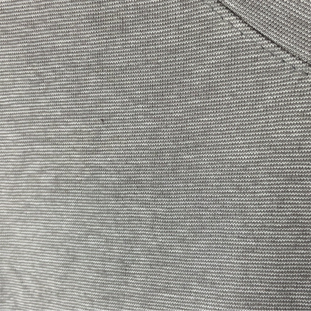 Fruit of the Loom Platinum Light Gray Pinstripe V Neck Short Sleeve Shirt L - Picture 5 of 6
